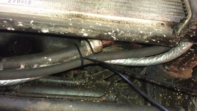 IMAG0626.jpg (1.02 МБ) 790 просмотров Шланги от радиатора на термостат вдоль нижнего ребра радиатора